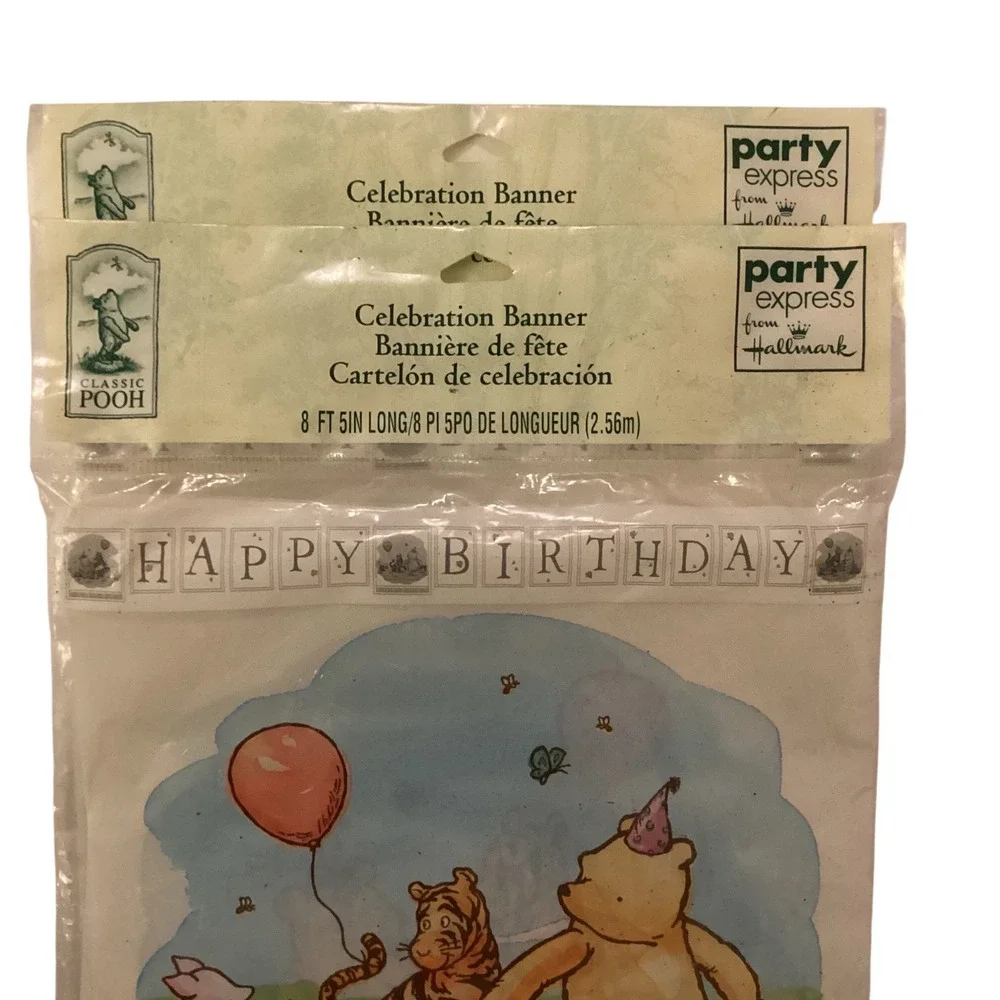 Classic Winnie the Pooh Happy Birthday Banners Hallmark 8ft 5
